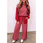 Plaid Colorblock Loungewear Set
