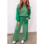Plaid Colorblock Loungewear Set