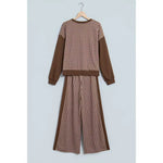 Plaid Colorblock Loungewear Set