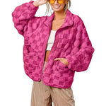 Chouyatou Plaid Sherpa Button Jacket