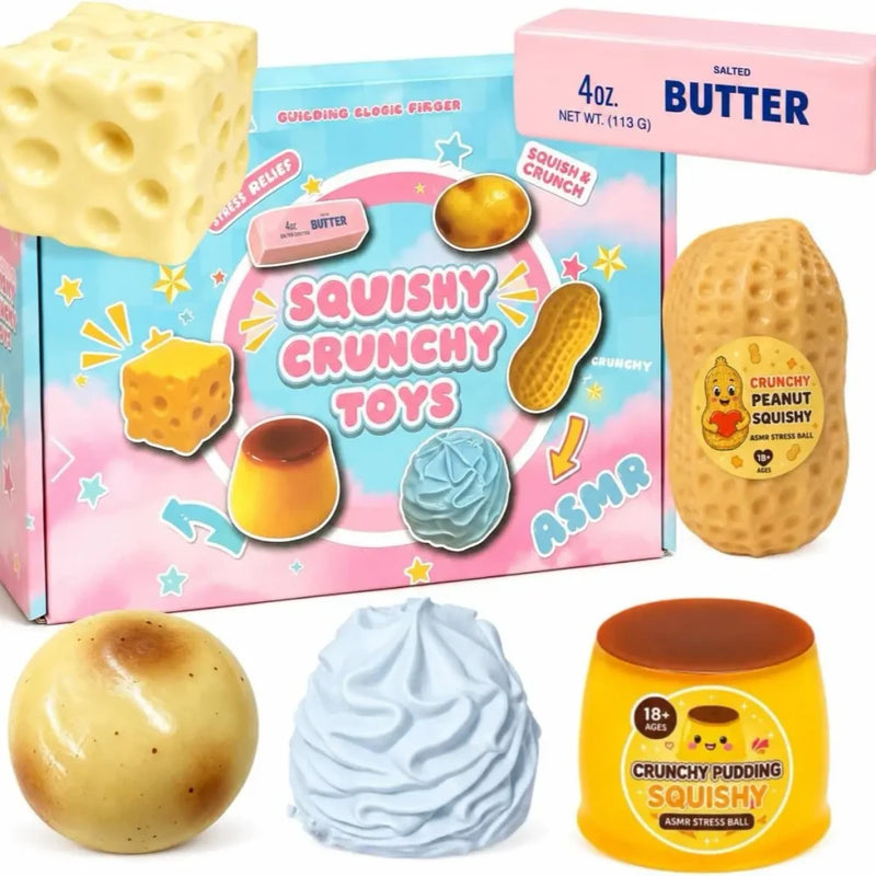 Fun Crunchy Squishy Stress Relief Set, Sensory Fidget Toys