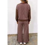 Plaid Colorblock Loungewear Set