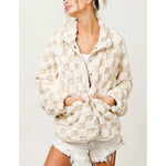 Chouyatou Plaid Sherpa Button Jacket